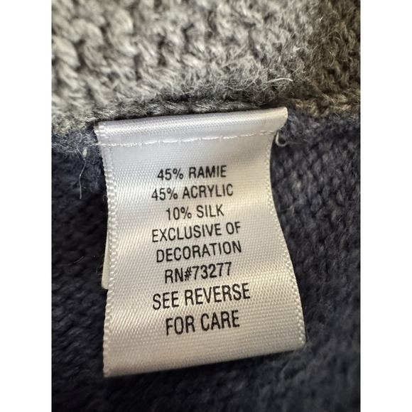 Croft & Barrow 3X Knit Zipper Sweater Cardigan Christmas Blue Snowflake Snowman - Picture 16 of 16